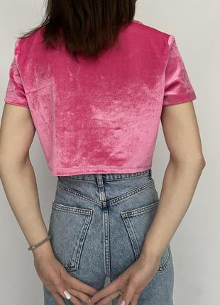 Комфортная розовая бархатная блуза h&amp;m2 фото