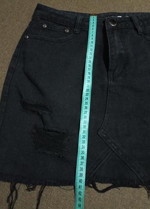 Юбка джинсовая с высокой посадкой5 фото