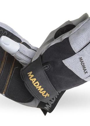 Перчатки для фитнеса и тяжелой атлетики madmax mfg-871 damasteel grey/black m