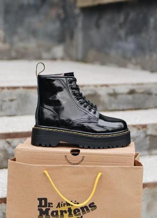 Шикарные кожаные ботинки dr.martens jadon patent на платформе /осень/зима/весна😍1 фото