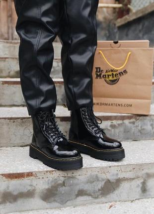 Шикарные кожаные ботинки dr.martens jadon patent на платформе /осень/зима/весна😍3 фото