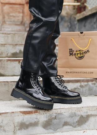 Шикарные кожаные ботинки dr.martens jadon patent на платформе /осень/зима/весна😍8 фото