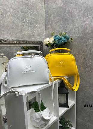 Жіночий клатч еко шкіра жовтий білий каркасний сумка жовта біла кожзам каркасна1 фото
