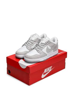 Женские кроссовки nike sb dunk low retro white grey suede