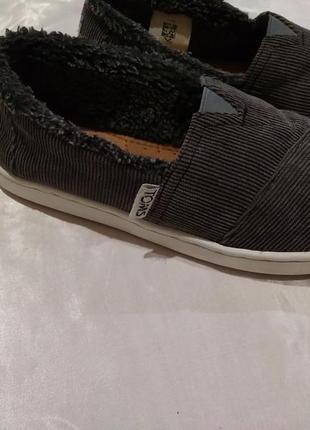 Мокасини toms на хутрі теплі еспадрильї