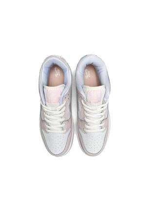 Женские кроссовки nike sb dunk low retro white easy pink6 фото