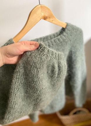 Базовий оверсайз светр з вовни альпака на шовку4 фото