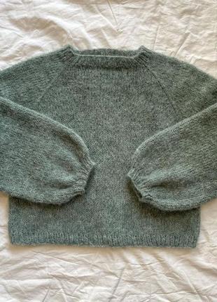 Базовий оверсайз светр з вовни альпака на шовку5 фото