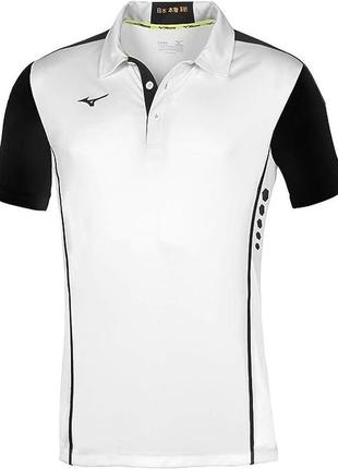 Поло чол. mizuno men hex rect polo белый/черный (m) 62ea7001-73 m