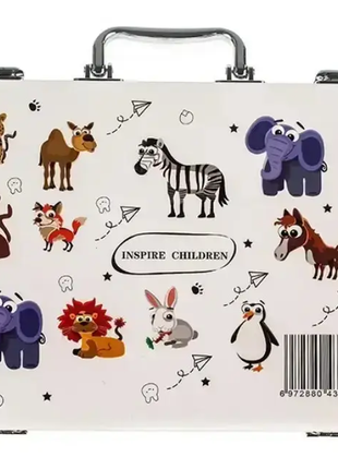 Набор для творчества в алюминиевом чемодане 84 предмета. детский набор для рисования в чемодане 002