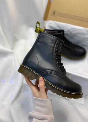 Черевики dr.martens 1460 black logo хутро