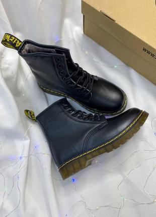 Черевики dr.martens 1460 black logo хутро2 фото