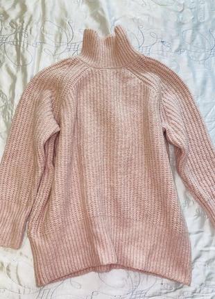Рожевий светр шерстяний світер zara розовый свитер вязаный свитер шерстяной свитер5 фото