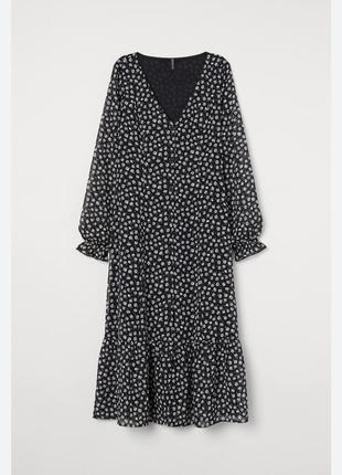 Милое шифоновое платье миди h&m