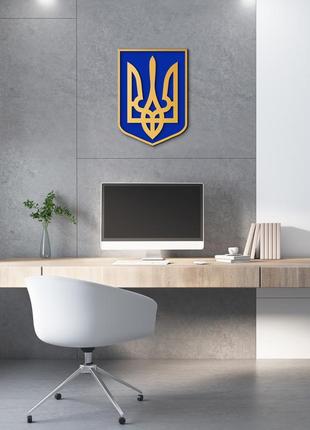 Современный герб украины большой тризуб. украинская символика, патриотический подарок 40х30см.9 фото