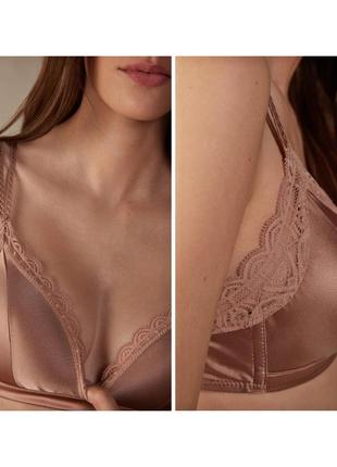 Шовковий бюстгальтер intimissimi tiziana бежевий бюстгальтер з натурального шовку бюст...