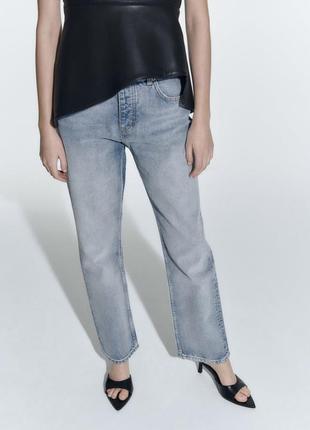 Джинсы прямые cropped с обрезанным краем zara 34 р3 фото