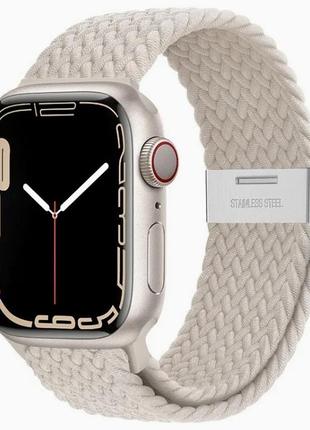 Ремінець із тканини для apple watch 42/44/45/49 мм (білий)