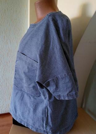 Плотная хлопковая блуза от zara3 фото