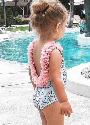Детский купальник для девочки с арбузами рост 104