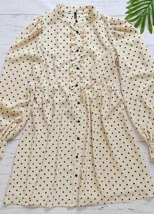 Романтичное платье в горох benetton p. xs