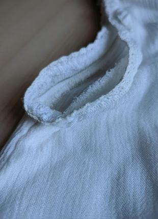 Блузка белая хлопок топ кружево бохо этно s xs m9 фото