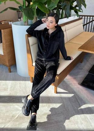 Костюм женский велюровый стильный кофта на молнии и штаны с манжетом осень/весна8 фото