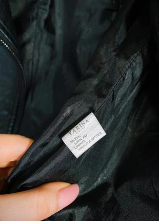 Кожаная курточка укороченная косуха из кожи в стиле zara bershka10 фото