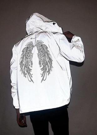Светоотражающая женская/ мужская ветровка "крылья", осенняя непромокаемая куртка - размер s