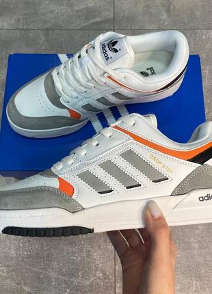 Топовые мужские кожаные кроссовки в стиле adidas drop step white orange адидас из натуральной кожи