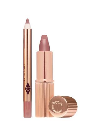 Charlotte tilbury mini pillow talk lipstick & liner set набір помада та олівець для губ у відтінку pillow talk4 фото