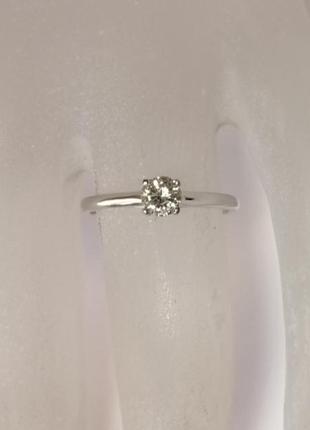 Золоте кільце з діамантами 0,38 карат 17 мм. для пропозиції/заручин біле золото