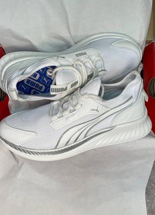 Эффектные мужские кроссовки в стиле puma light white легкие удобные стильные с сеткой5 фото