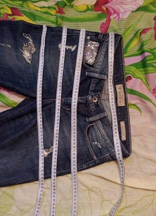 Guess джинсы с дырками рваные в паетку в паетки брендовые стильные фирменные6 фото
