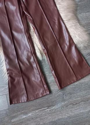 Новые трендовые кожаные брюки клеш shein7 фото