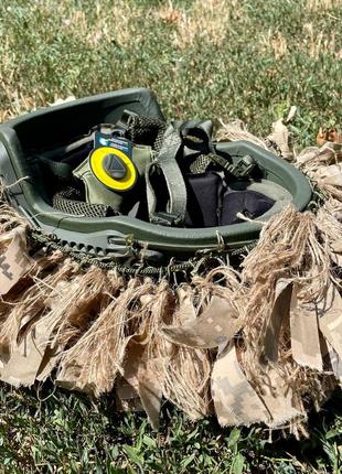 Тактичний кавер на шолом кікімора зсу , військовий чохол на каску маскувальний армійський піксель2 фото