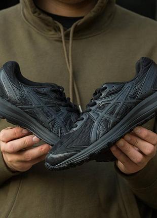 Asics gel all black1 фото