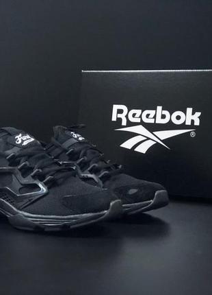 Кросівки чорні для чоловіків reebok/чорне взуття чоловіче/стильні легкі чоловічі кросівки