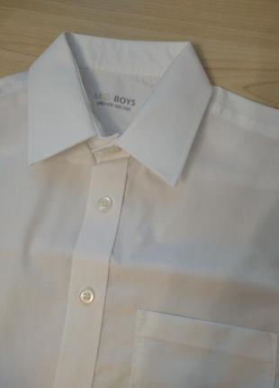 Белая классическая рубашка с коротким рукавом для мальчика, на 12 лет