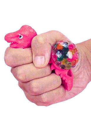 Игрушка антистресс сквиш динозаврик ainolway розовый2 фото