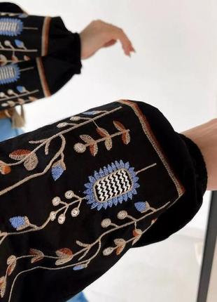 Колоритная блуза вышиванка, украинская вышиванка в этническом стиле, этно вышиванка4 фото