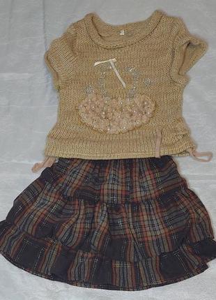 Костюм нарядный с юбкой для девочки на 7-8 лет1 фото