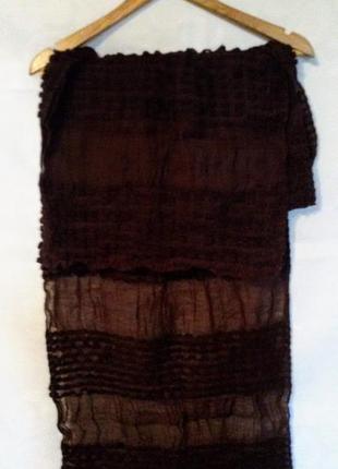 Легкий и теплый буклированный коричневый шарф #лето #обновление гардероба
