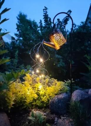 Лейка светильник садовый на солнечной батарее.5 фото