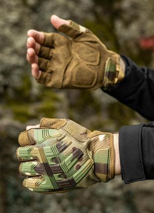 Рукавиці тактичні безпалі force, камуфляж