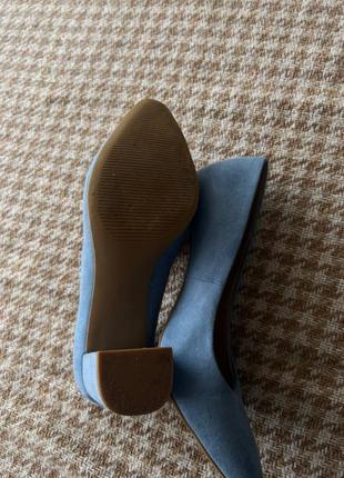 Туфлі-човники велюрові блакитні6 фото