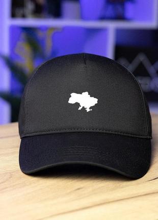 Кепка pobedov trucker cotton - карта наклейка біла, чорний