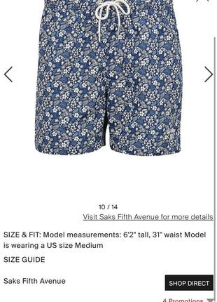 Фирменные шорты barbour braithwaite leaf print swim shorts для плавания3 фото