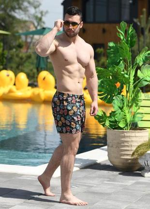 Шорти для плавання pobedov pool day kolorovi cherepy, чорний