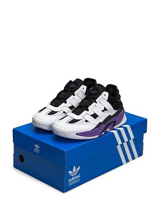 ✅жіночі кросівки adidas niteball hd white black purple